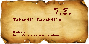 Takaró Barabás névjegykártya